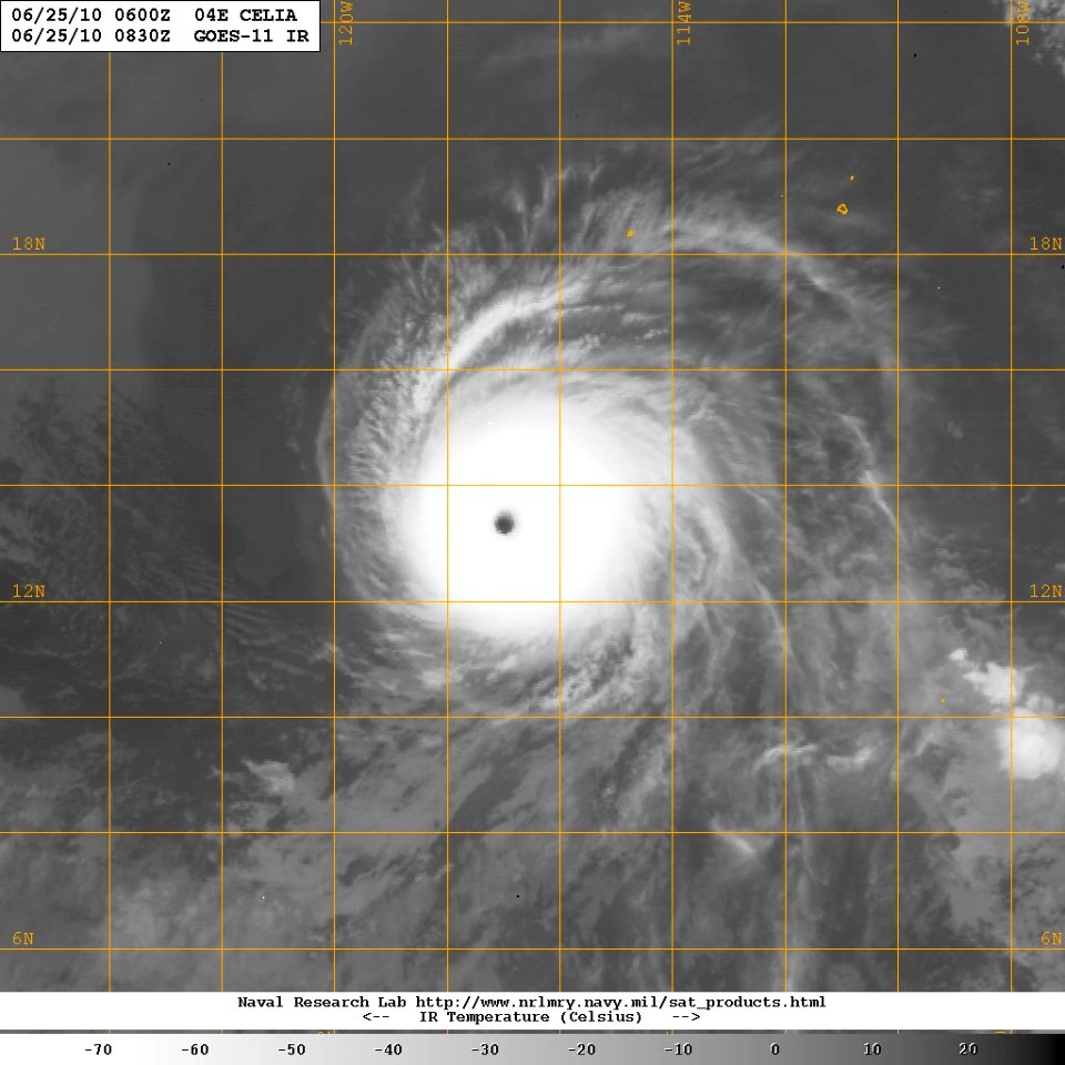 Hurricane Celia 2010 at peak intensity