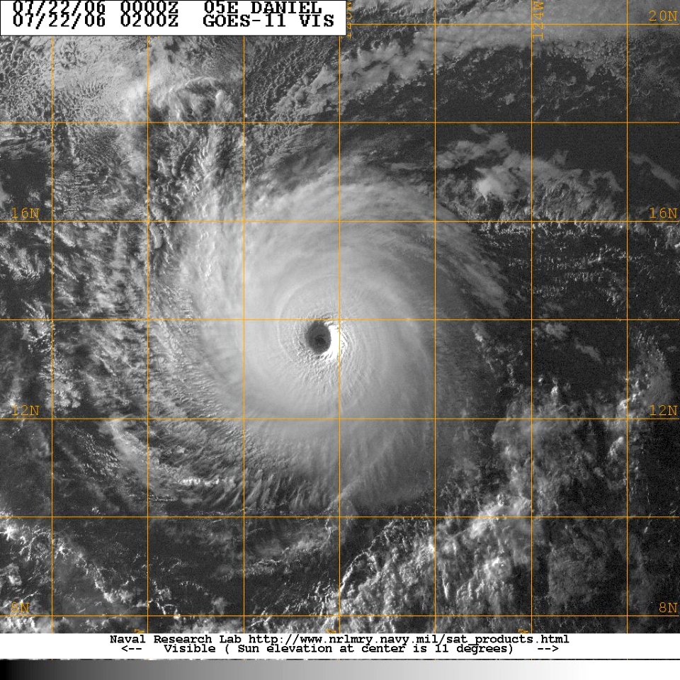 Hurricane Daniel peak