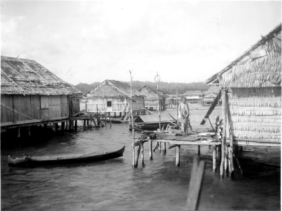 Hus i byn. Byn är en pålbyggnadsby. Kalombatang. Indonesien - SMVK - 000325