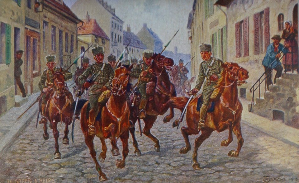 Hussards allemands à Reims 1914