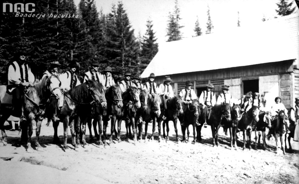 Hutsuls on horses