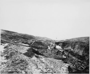 Hydraulic gold mining in Montana. Alder Gulch, 1871 - NARA - 516669