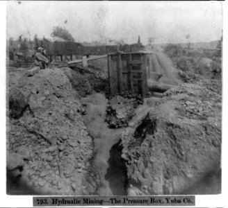 Hydraulic Mining-The Pressure Box, Yuba County LCCN2002724179