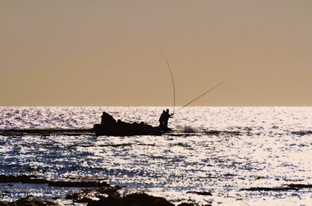 Fisherman ocean fishing