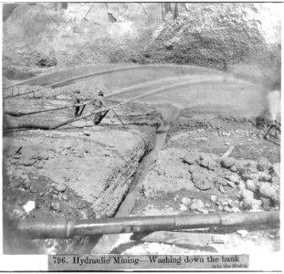 Hydraulic Mining-Washing down the bank into the Sluice LCCN2002723475