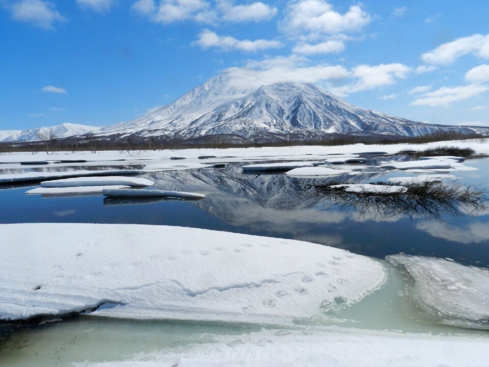 Reflection mountains landscape