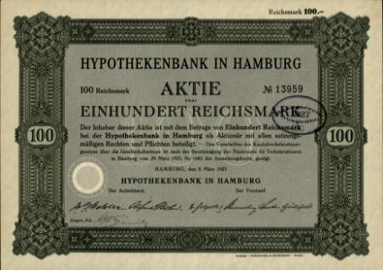 Hypothekenbank in Hamburg 1927