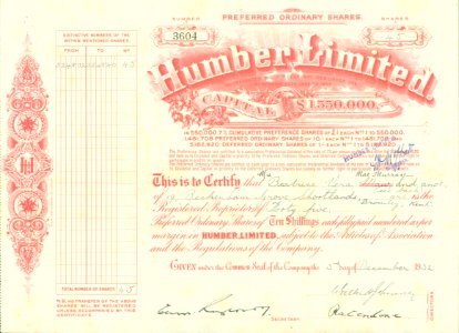 Humber Ltd 1932 photo