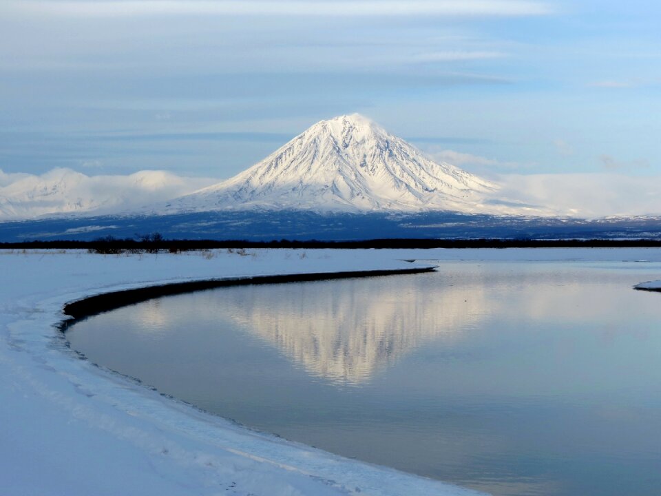 Reflection mountains landscape photo