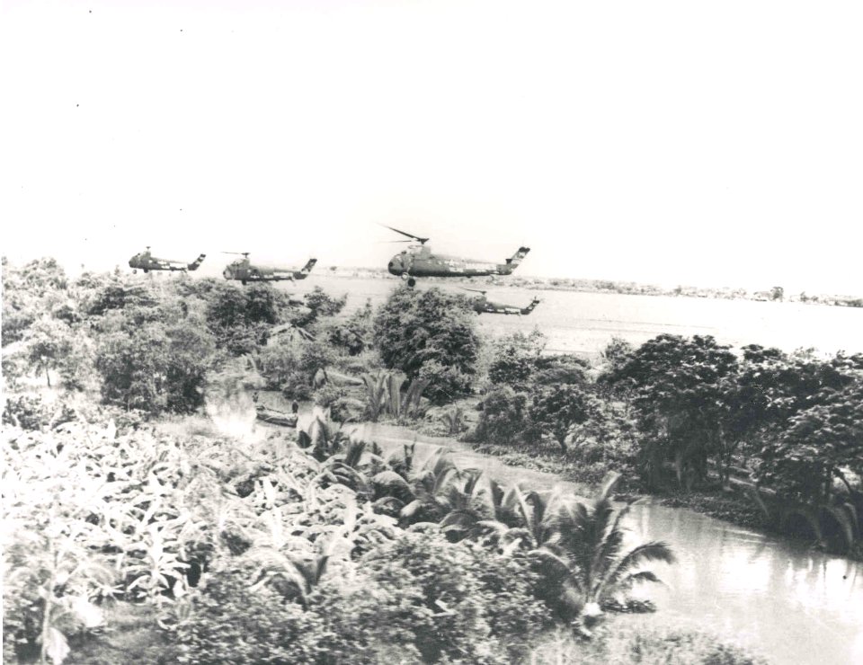 HUS-1s HMM-362 in flight Vietnam 1962