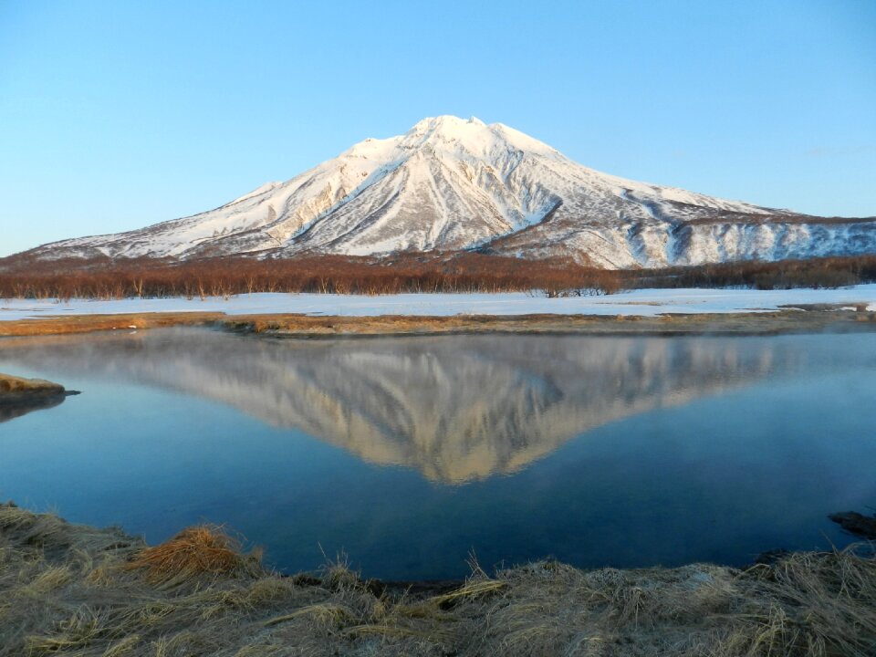 Reflection mountains landscape