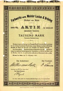 Höchst Farbwerke 1922