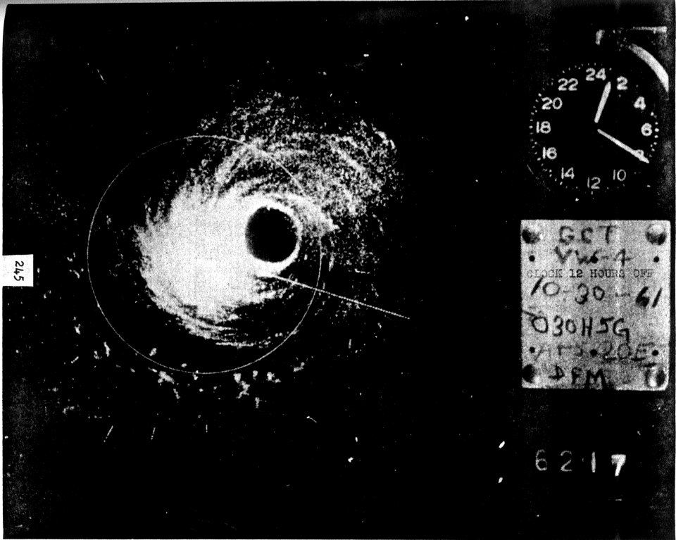 Hurricane Hattie radar 30 Oct 1961