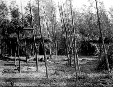 Hövdingen Skogshönans by. Se . Nordenskiöld, Indianlif. Sthlm, 1910, tafla 3. Gran Chaco. Bolivia - SMVK - 004778