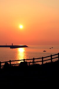 Jeju island sunset sea