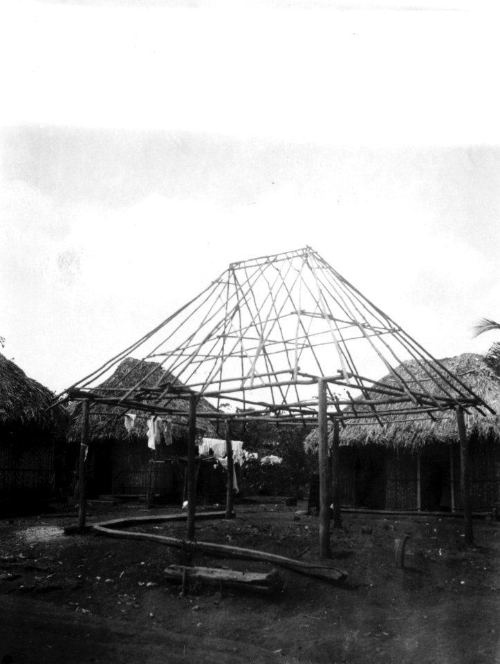 Hydda under byggnad. Pearl Islands. Panama - SMVK - 004137