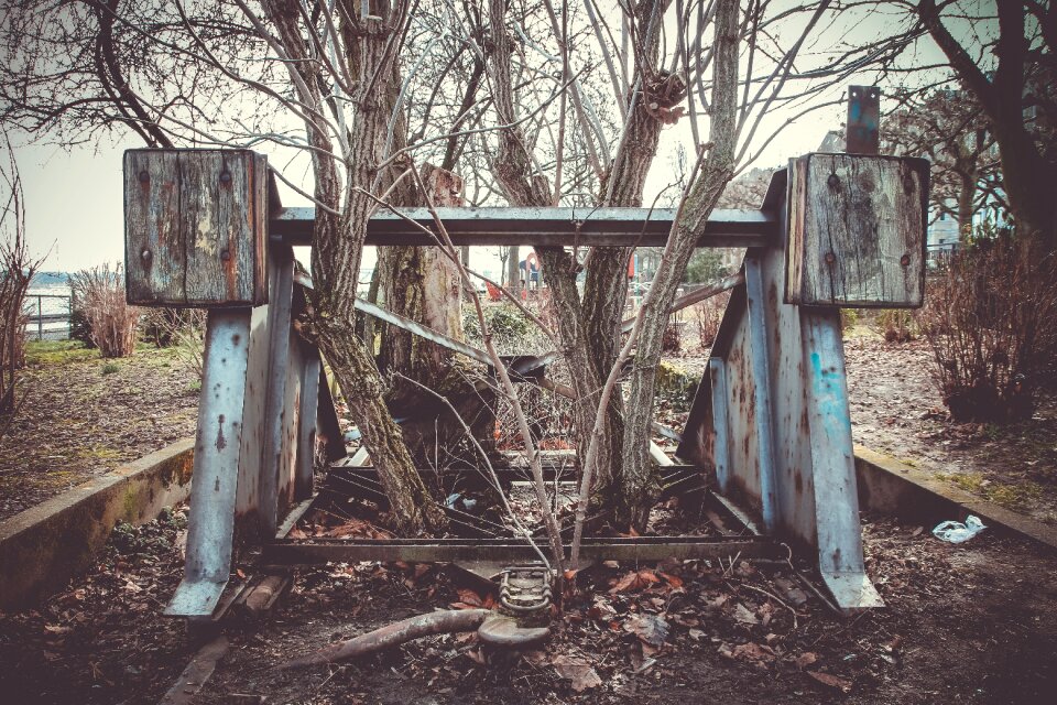 Wood steel outdoor