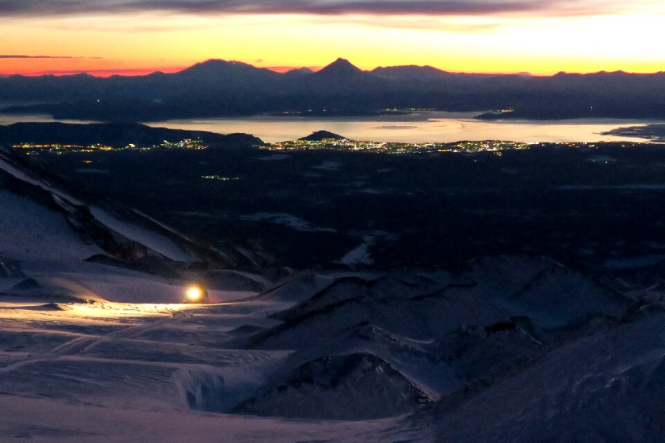 Evening winter sunset