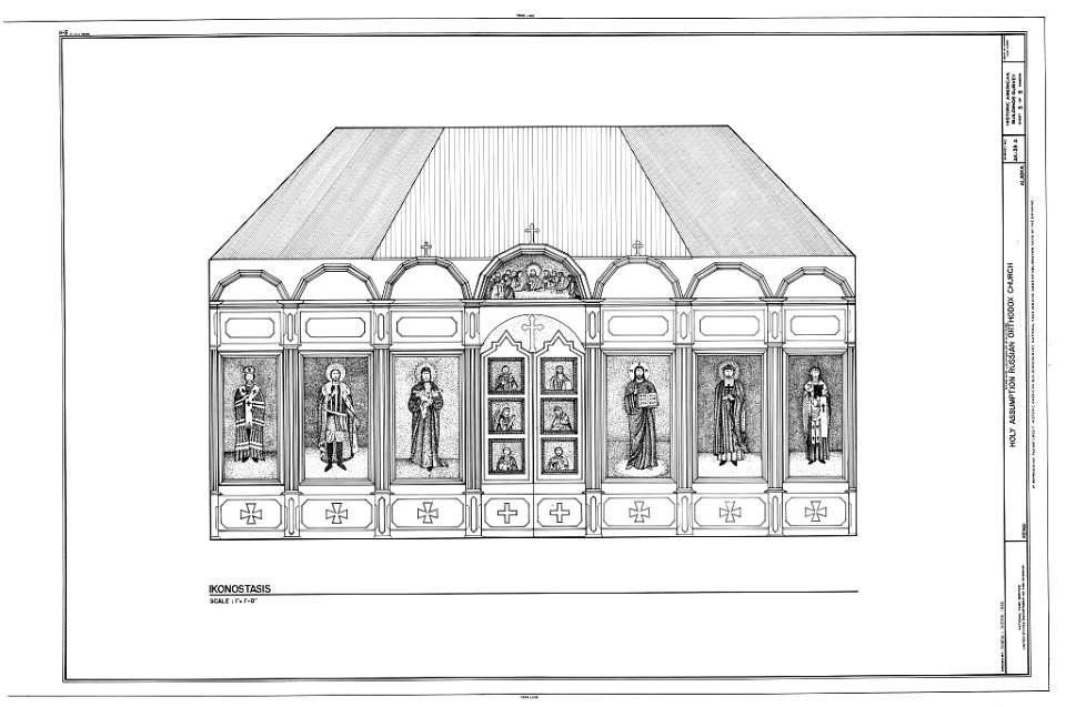 Iconostas Drawing Holy Assumption Russian Orthodox Church Kenai (Alaska)