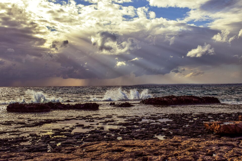 Clouds seashore winter