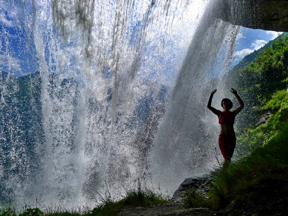 Waterfall under the waterfall natural phenomenon