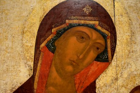 Icon of the Mother of God, Novgorod school, ca 1500, National Gallery, Oslo (1) (36420483236) photo