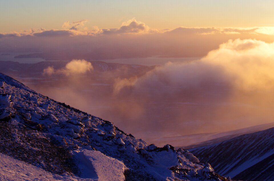 Evening winter sunset
