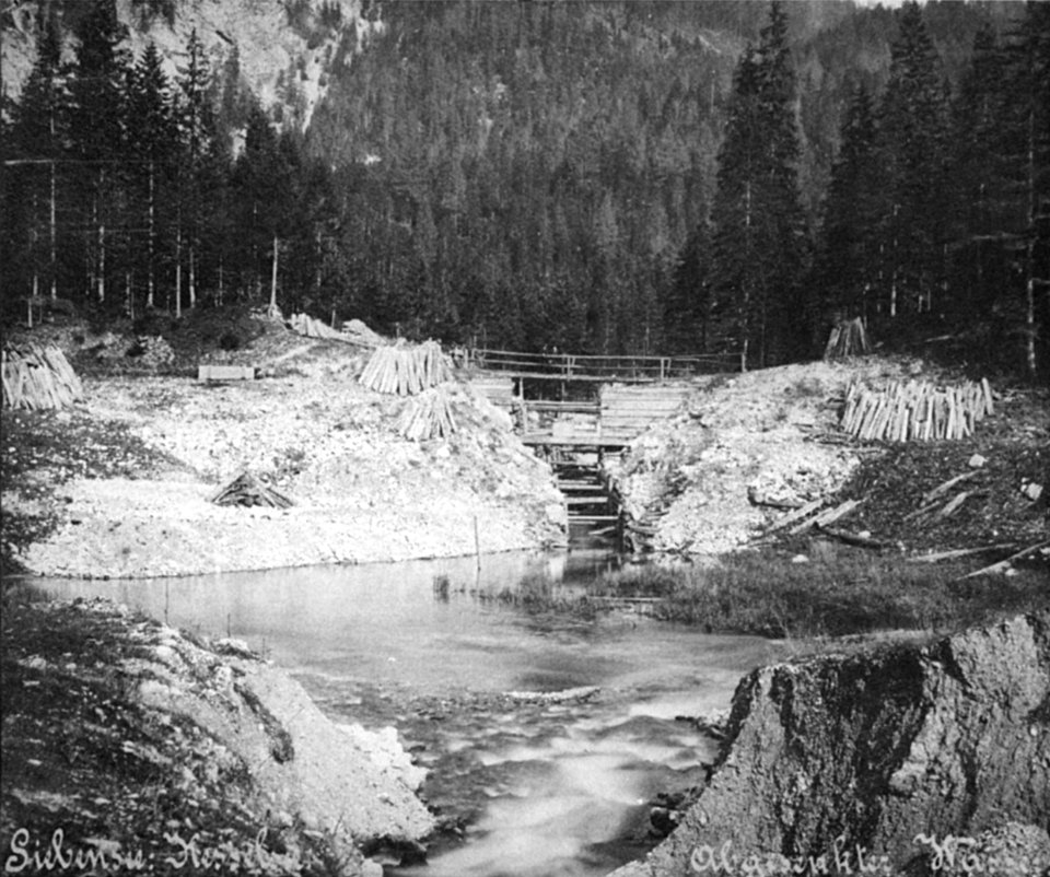 II. Wiener Hochquellenwasserleitung - Siebenseegebiet, abgesenkter Kesselsee, vor 1910