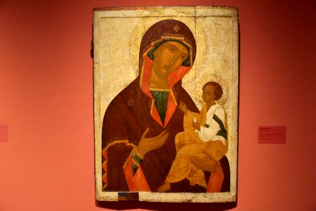 Icon of the Mother of God, Novgorod school, ca 1500, National Gallery, Oslo (2) (36298111902) photo