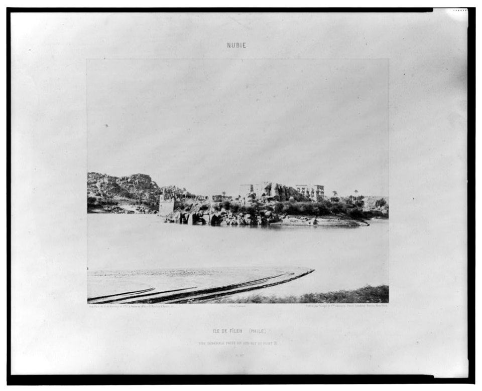 Ile de Fîleh (Philae) - vue générale prise du sud-est au point B - Félix Teynard. LCCN2001695331