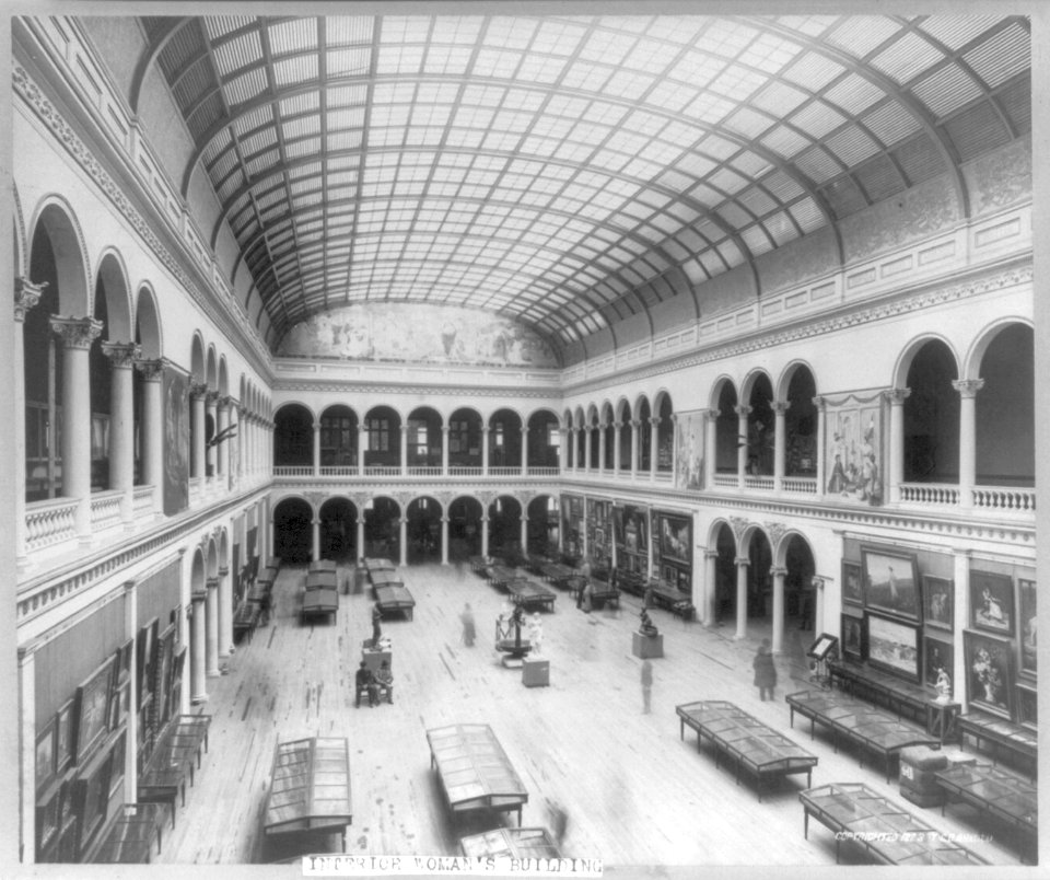 Ill. - Chicago - World's Columbian Exp. (Woman's Bldg.)- panoramic view of interior from balcony LCCN2007678698