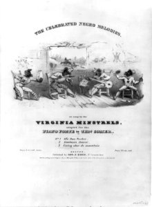 Illus. music covers showing the Virginia Minstrels performing- The celebrated Negro melodies LCCN2016647558