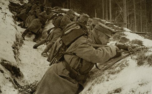 II Brygada Legionów Polskich - żołnierze w rowach strzeleckich