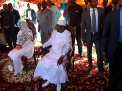 Idriss Deby Itno and Chadian First Lady waiting to vote 2016 photo