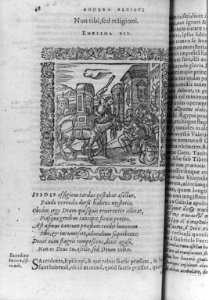 Illustration of ancient fable of men worshipping an ass bearing a religious relic LCCN2007675606