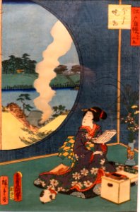 Imado Ware, from Pride of Edo, Thirty-Six Interests, Utagawa Kunisada I and Utagawa Hiroshige II, 1864, print - Jordan Schnitzer Museum of Art, University of Oregon - Eugene, Oregon - DSC09329 photo
