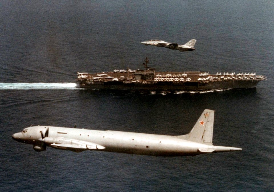 Il-38 over USS Constellation (CV-64) 1979