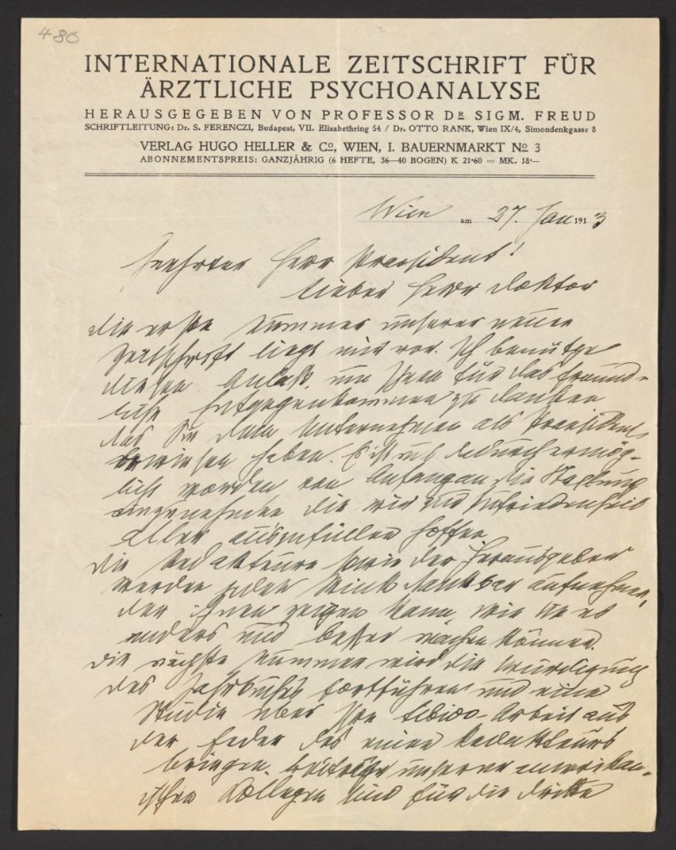 Image 6 of Sigmund Freud Papers- General Correspondence, 1871-1996; Jung, C. G.; From Freud; Originals; 1913