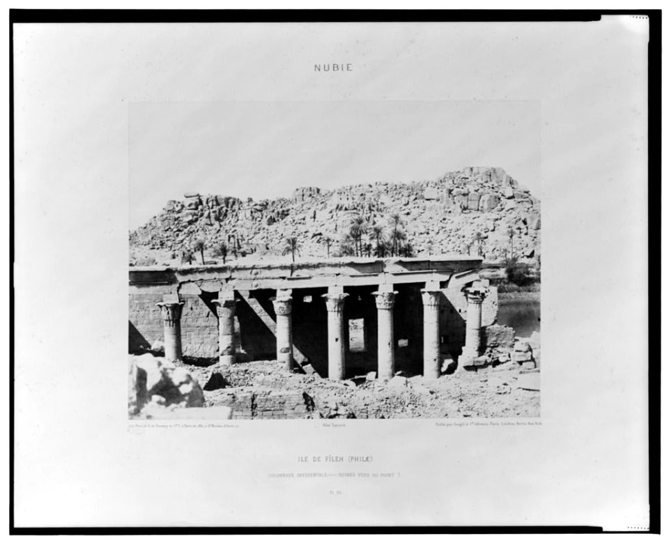 Ile de Fîleh (Philae) - colonnade occidentale - ruines vues du point I (i.e., L) - Félix Teynard. LCCN2001695339