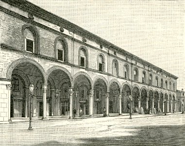 Imola palazzo Sersanti xilografia