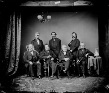 Impeachment Board, (7)Gen. John A. Logan (1)Gen. Benk Butler (6)Hon. G.S. Boutwell (4)Hon. John A. Bingham, Ohio... - NARA - 528359
