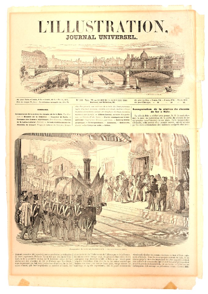 Illustrierten-Titelblatt zur Eröffnung Bahnhof Basel HMB 1990-7