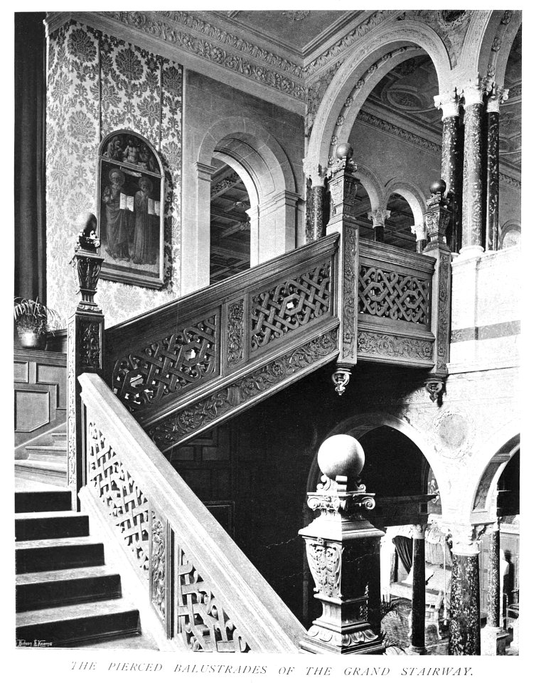 In English Homes Vol 1 Hewell Grange Worcestershire the pierced balustrades of the great stairway 31295001575223 0327
