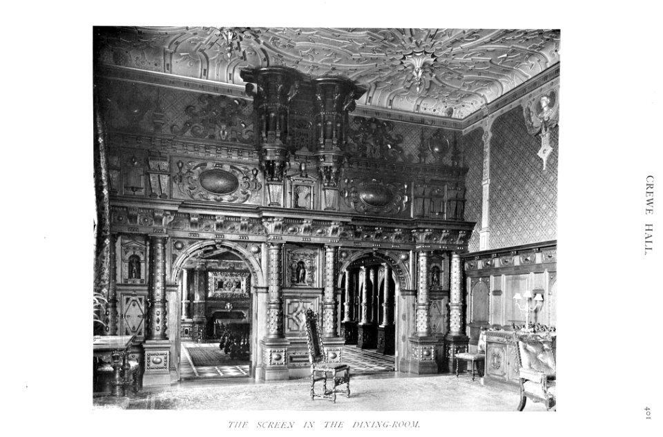 In English Homes Vol 1 Crewe Hall Cheshire the screen in the dining room 31295001575223 0412