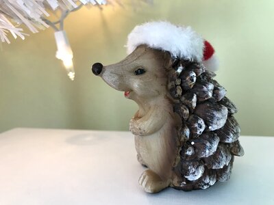 Christmas decorations hedgehog figurine