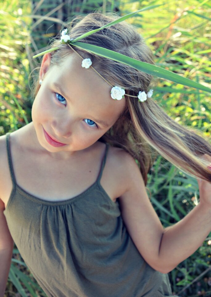 Little girl summer nature
