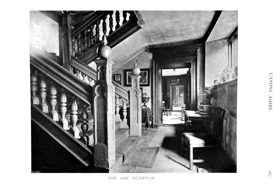 In English Homes Vol 2 Canons Ashby Northamptonshire the oak stairway 31295007279283 0314