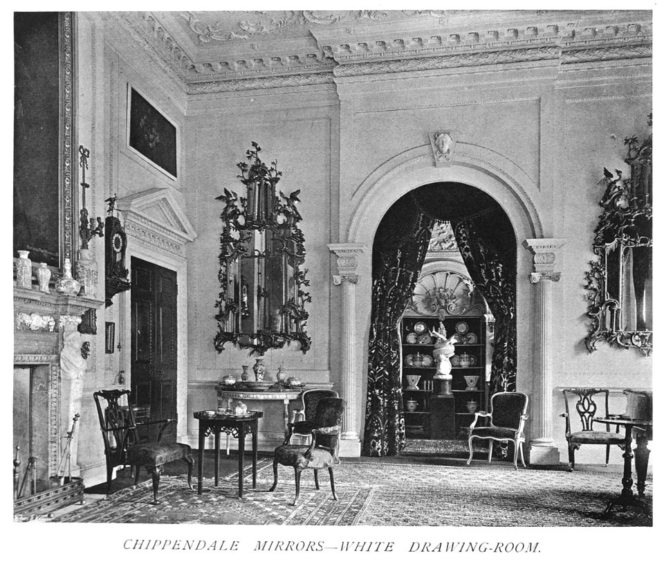In English Homes Vol 2 Newburgh Priory Yorkshire Chippendale mirrors white drawing room 31295007279283 0374