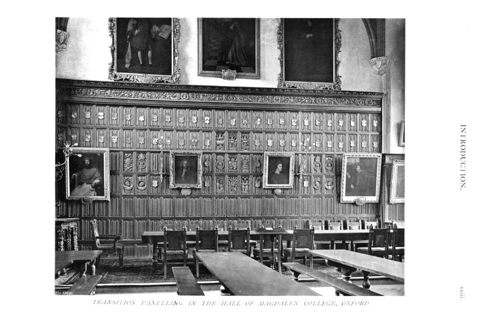 In English Homes Vol 2 Transition Panelling in the hall of Magdalen College Oxford 31295007279283 0019