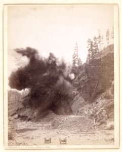 In mid air. A wonderful blast in building railroad to Deadwood LCCN99613823
